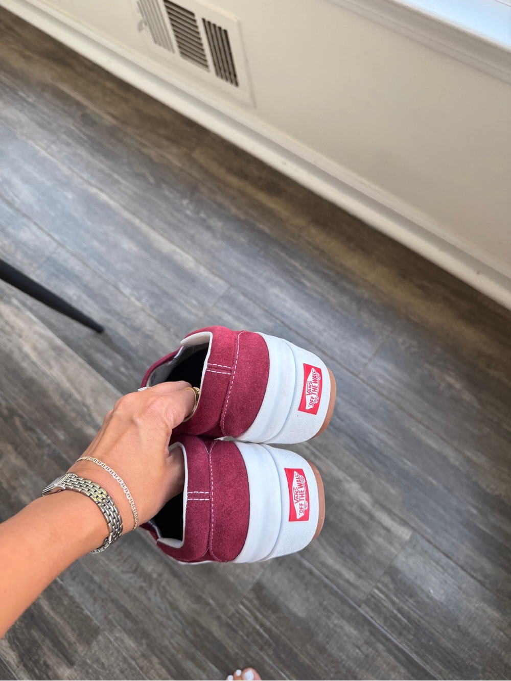 Vans classic slip on stacked suede pomegranate/ true white mens 9.5 - Picture 4 of 5
